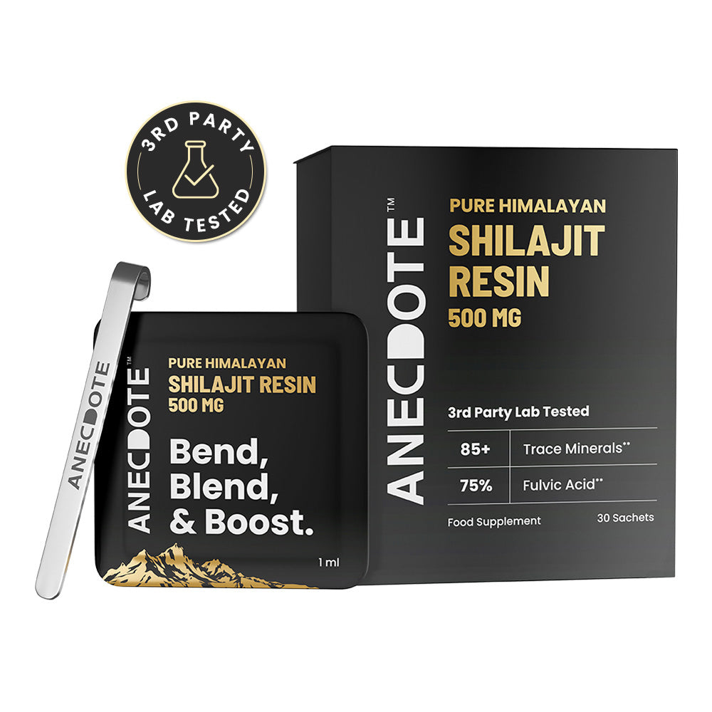 Anecdote Pure Himalayan Shilajit Resin Cards 500mg | Boosts Stamina | Increases Productivity | 75% Fulvic Acid, 85+ Trace Minerals | No Added Sugar | Pack of 30