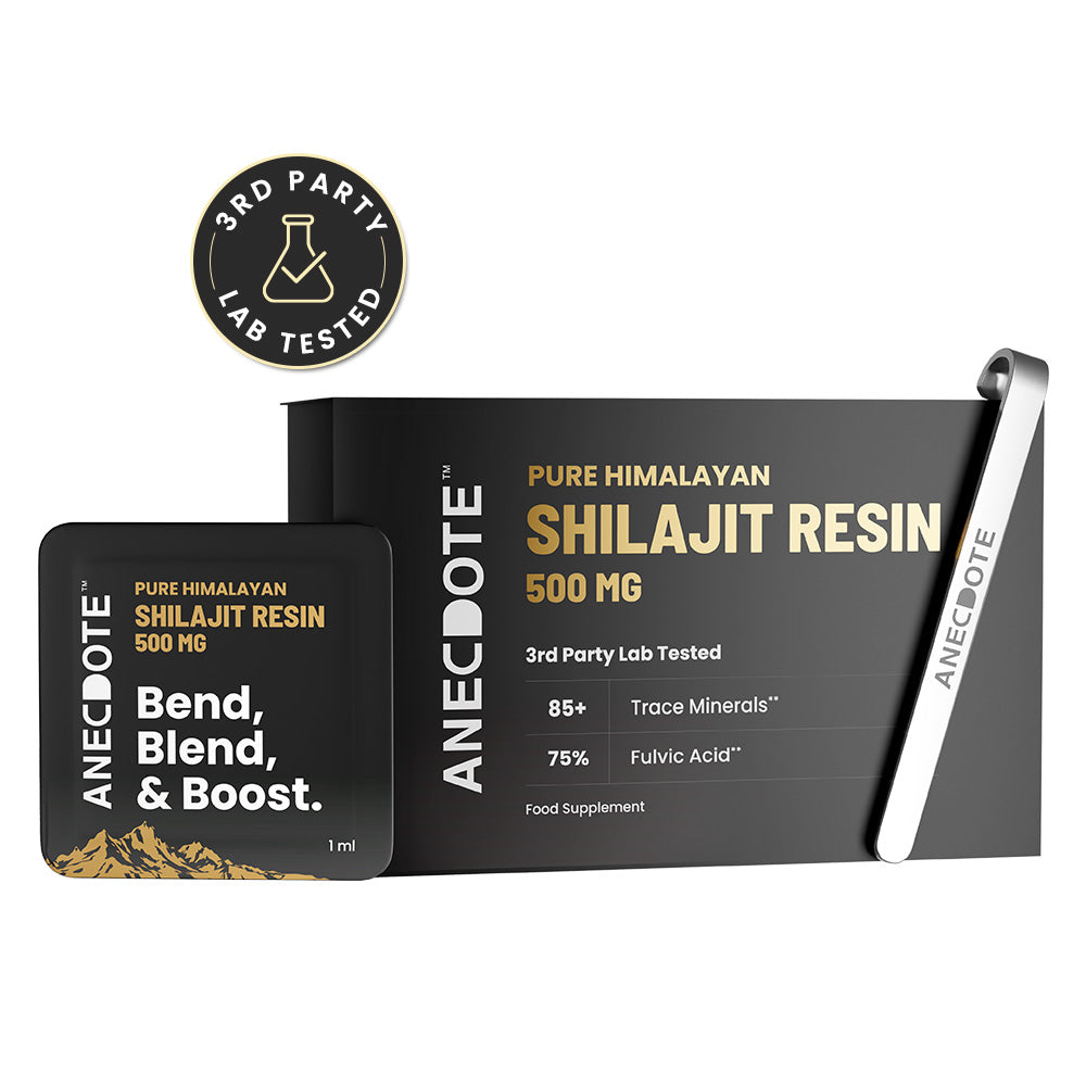 Anecdote Pure Himalayan Shilajit Resin Cards 500mg | Boosts Stamina | Increases Productivity | 75% Fulvic Acid, 85+ Trace Minerals | No Added Sugar | Pack of 60